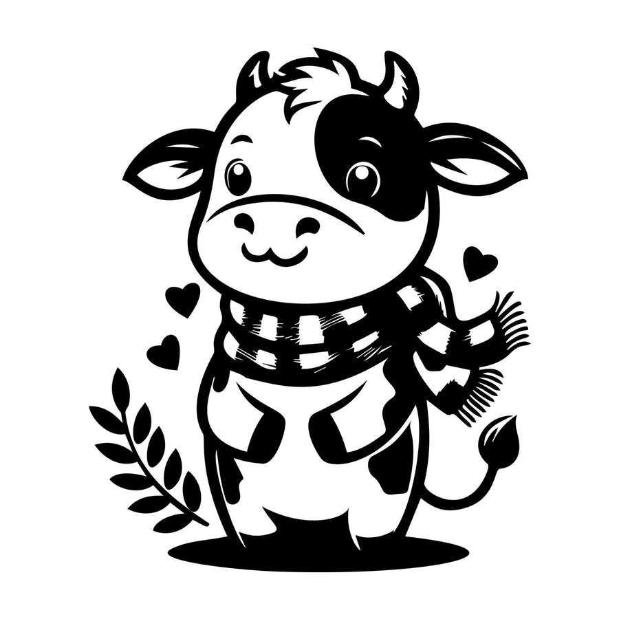 Cute Cow Silhouette SVG design for Cricut, Silhouette, laser cutting, vinyl, sublimation, and craft projects.