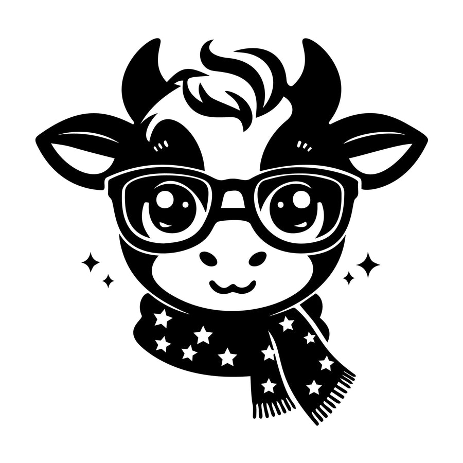 Cute Cow Silhouette SVG design for Cricut, Silhouette, laser cutting, vinyl, sublimation, and craft projects.