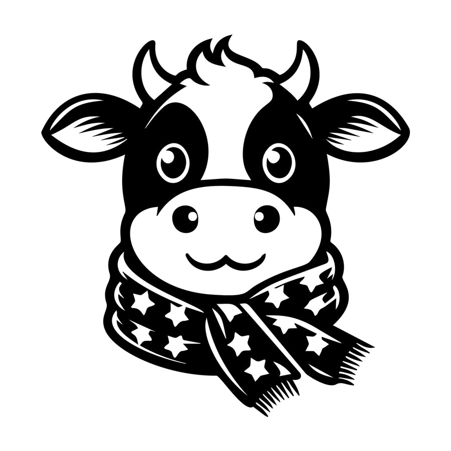 Cute Cow Silhouette SVG design for Cricut, Silhouette, laser cutting, vinyl, sublimation, and craft projects.