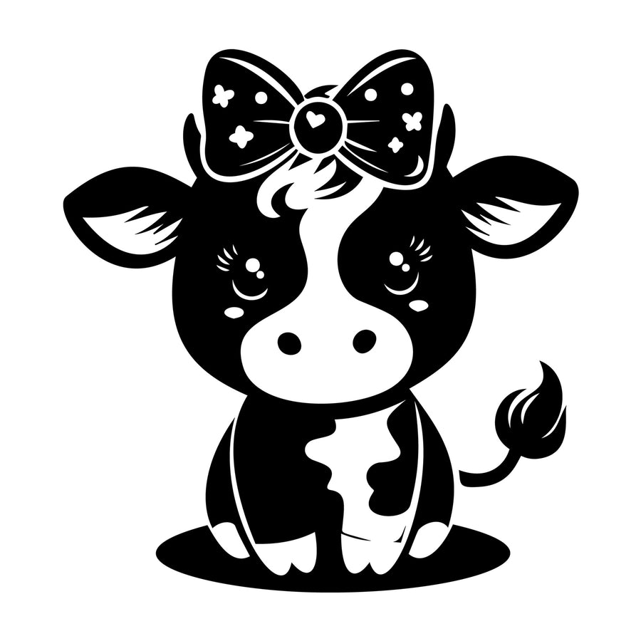 Cute Cow Silhouette SVG design for Cricut, Silhouette, laser cutting, vinyl, sublimation, and craft projects.