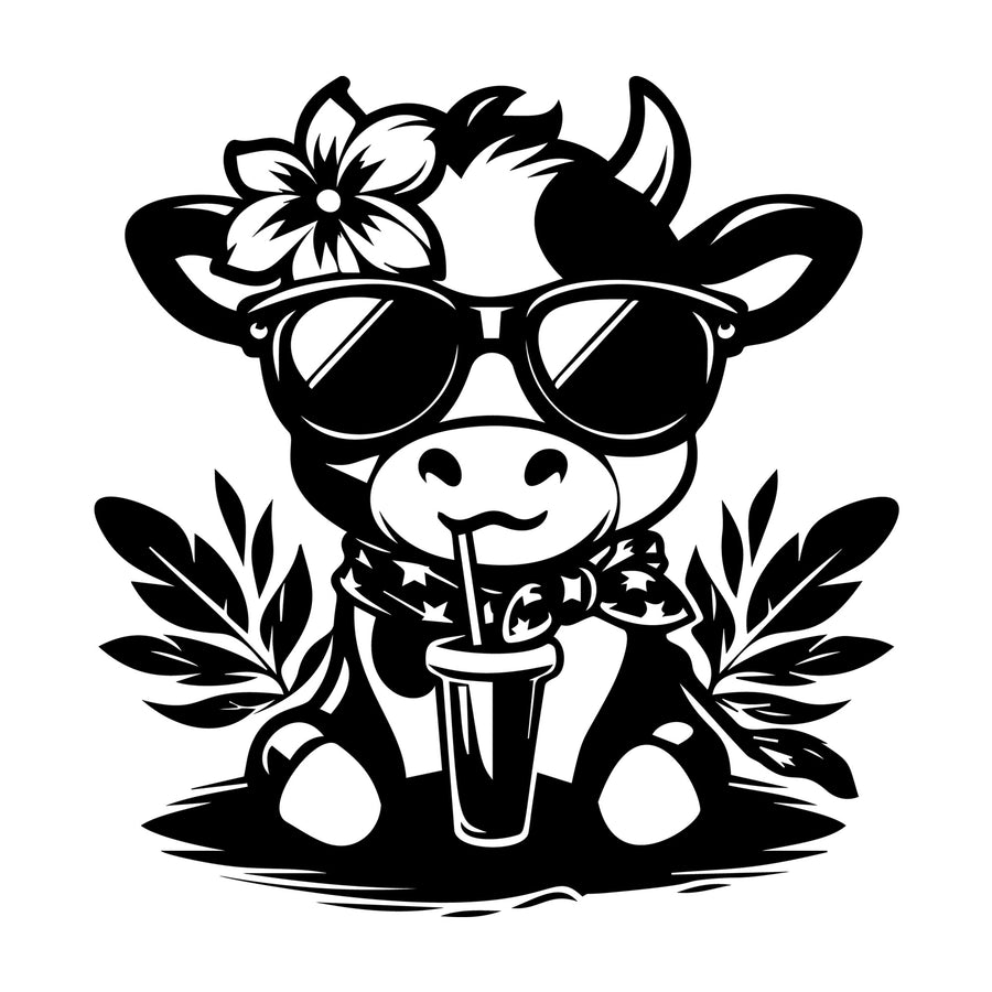 Cute Cow Silhouette SVG design for Cricut, Silhouette, laser cutting, vinyl, sublimation, and craft projects.