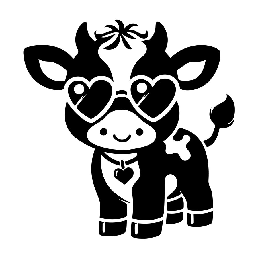 Cute Cow Silhouette SVG design for Cricut, Silhouette, laser cutting, vinyl, sublimation, and craft projects.
