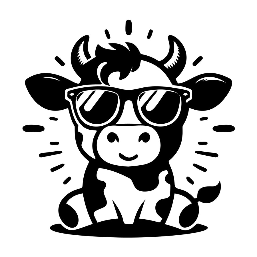 Cute Cow Silhouette SVG design for Cricut, Silhouette, laser cutting, vinyl, sublimation, and craft projects.