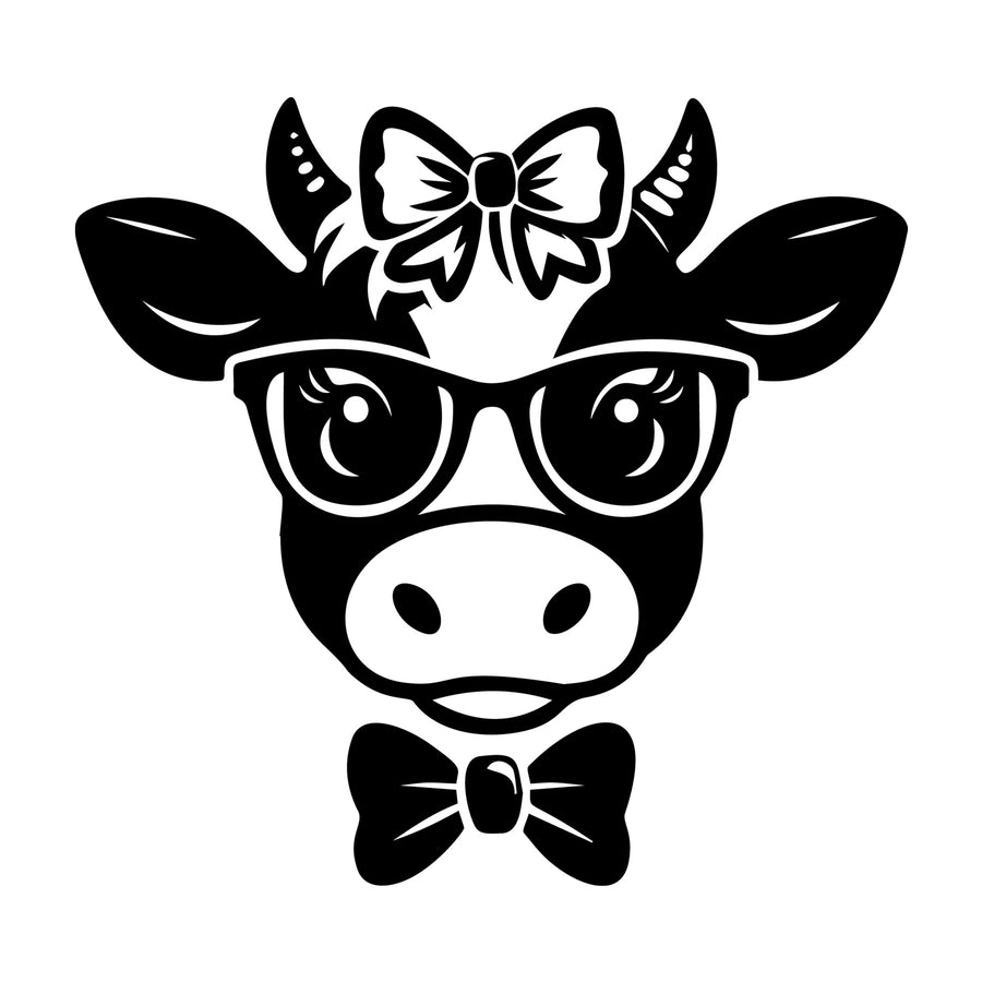 Cute Cow Silhouette SVG design for Cricut, Silhouette, laser cutting, vinyl, sublimation, and craft projects.