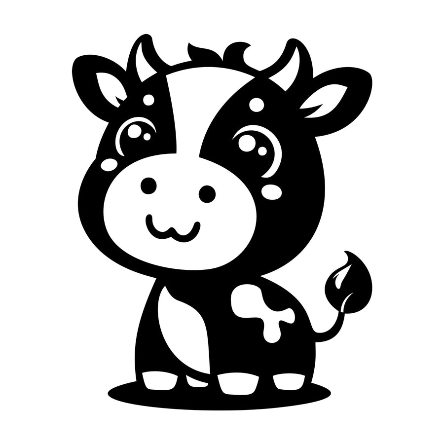 Cute Cow Silhouette SVG design for Cricut, Silhouette, laser cutting, vinyl, sublimation, and craft projects.