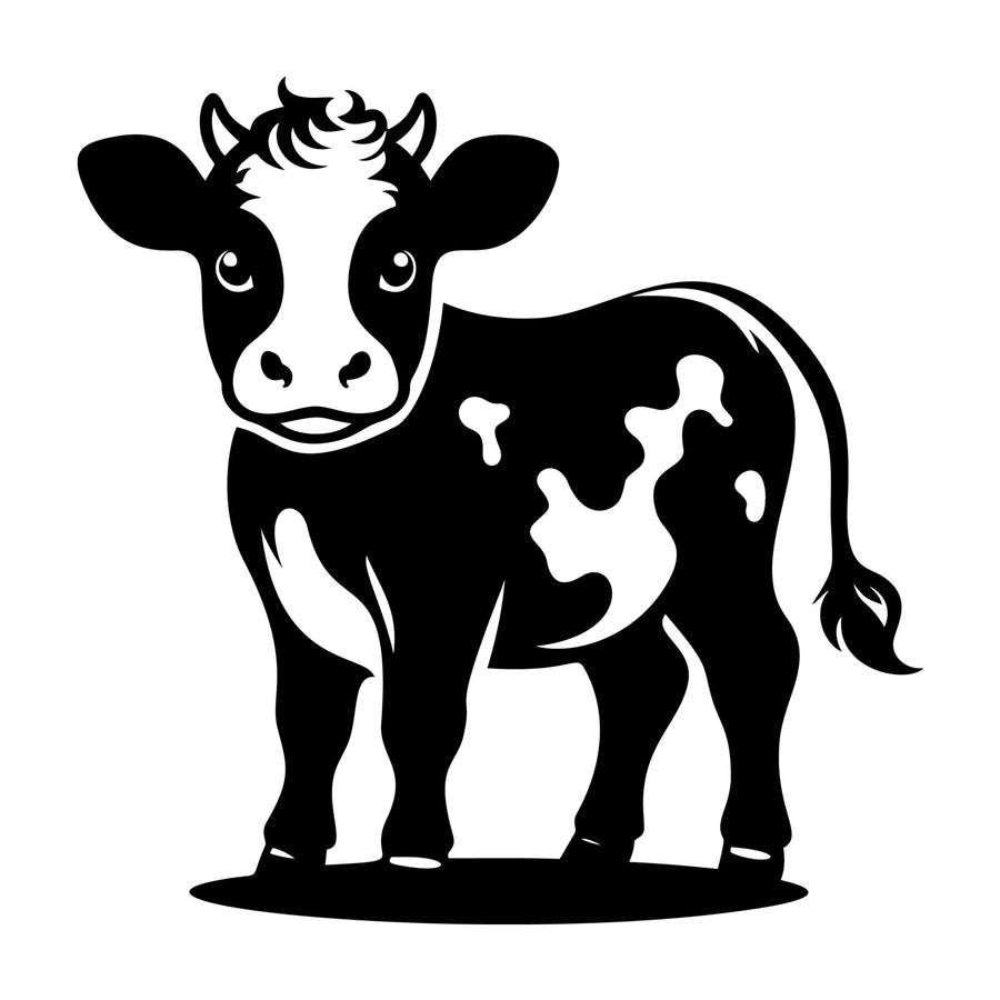 Cute Cow Silhouette SVG design for Cricut, Silhouette, laser cutting, vinyl, sublimation, and craft projects.