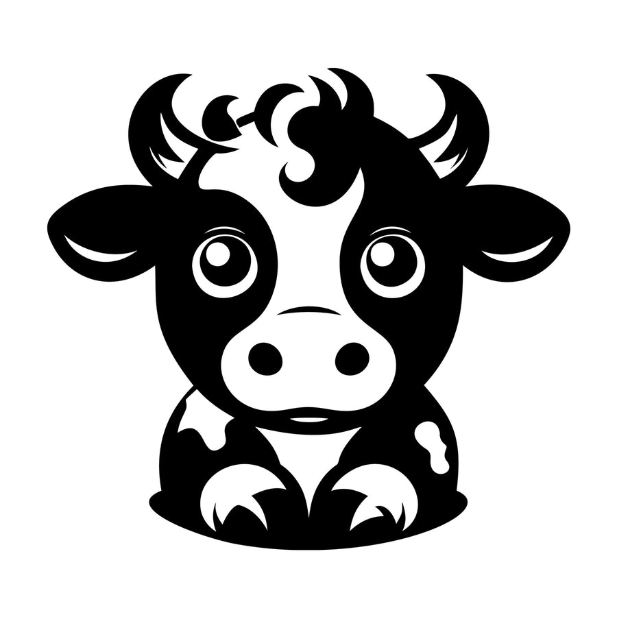 Cute Cow Silhouette SVG design for Cricut, Silhouette, laser cutting, vinyl, sublimation, and craft projects.