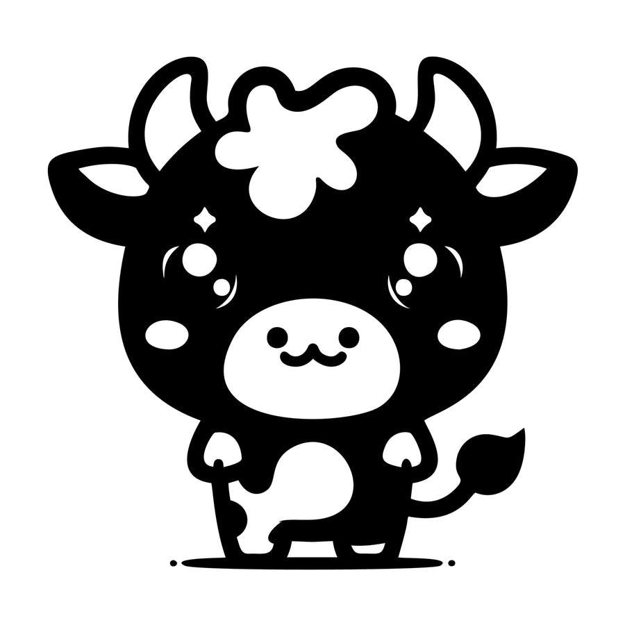 Cute Cow Silhouette SVG design for Cricut, Silhouette, laser cutting, vinyl, sublimation, and craft projects.