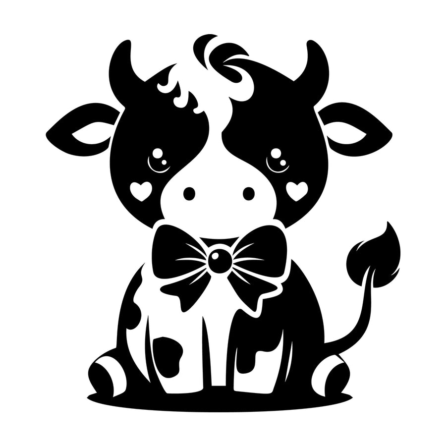 Cute Cow Silhouette SVG design for Cricut, Silhouette, laser cutting, vinyl, sublimation, and craft projects.