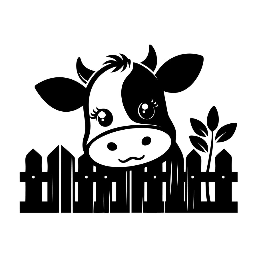 Cute Cow Silhouette SVG design for Cricut, Silhouette, laser cutting, vinyl, sublimation, and craft projects.