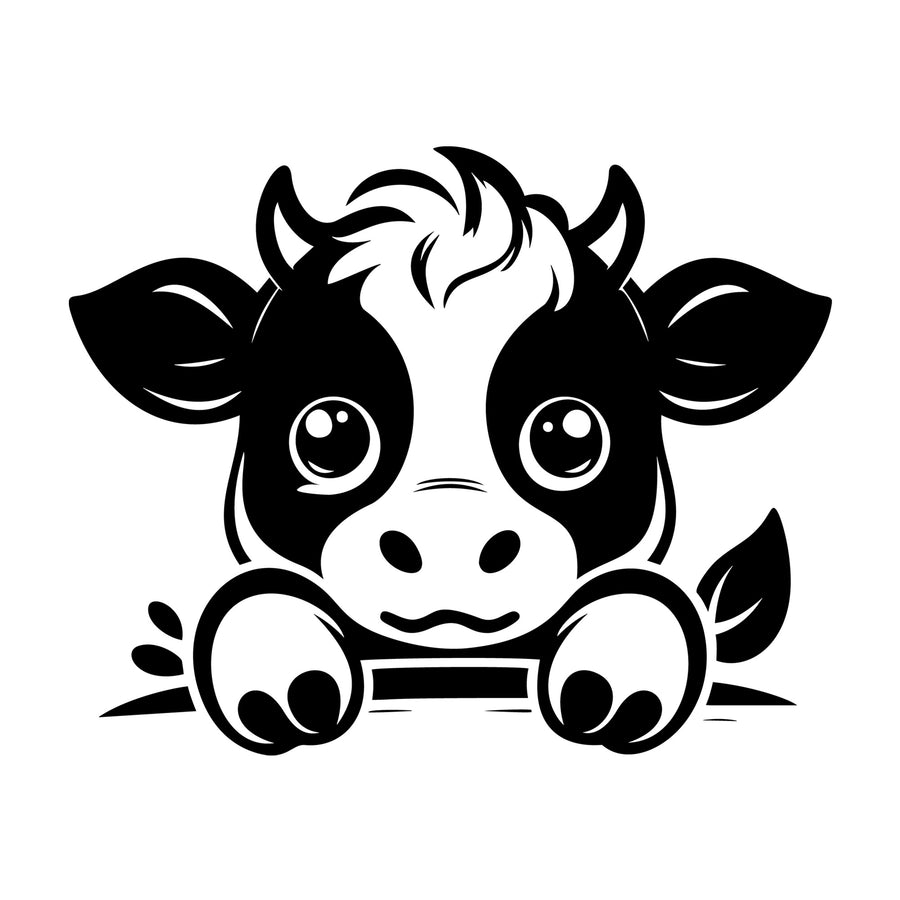 Cute Cow Silhouette SVG design for Cricut, Silhouette, laser cutting, vinyl, sublimation, and craft projects.