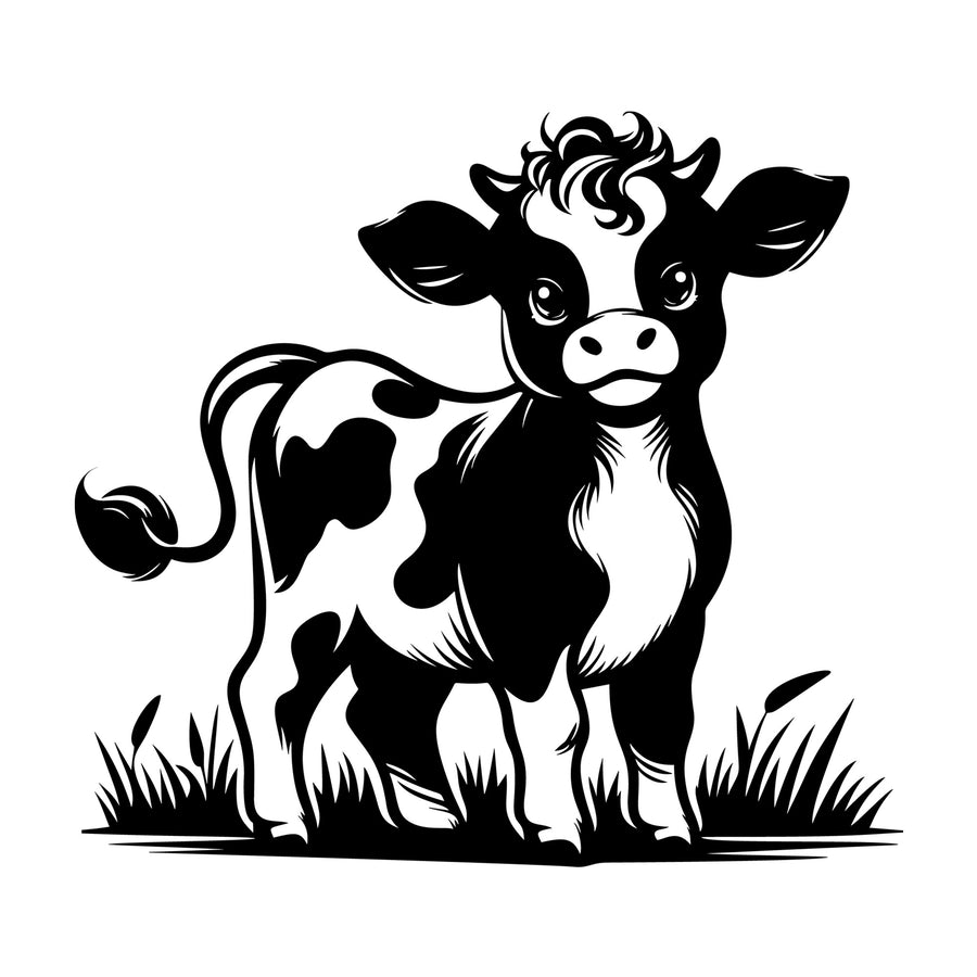 Cute Cow Silhouette SVG design for Cricut, Silhouette, laser cutting, vinyl, sublimation, and craft projects.