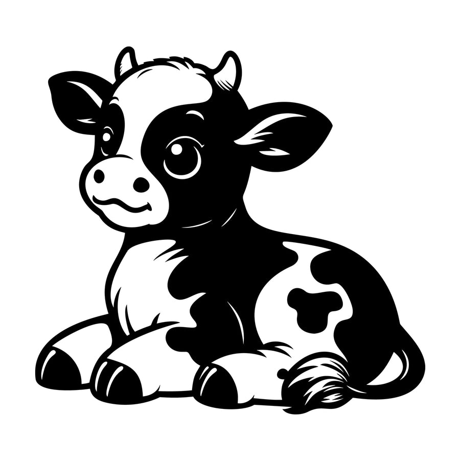Cute Cow Silhouette SVG design for Cricut, Silhouette, laser cutting, vinyl, sublimation, and craft projects.