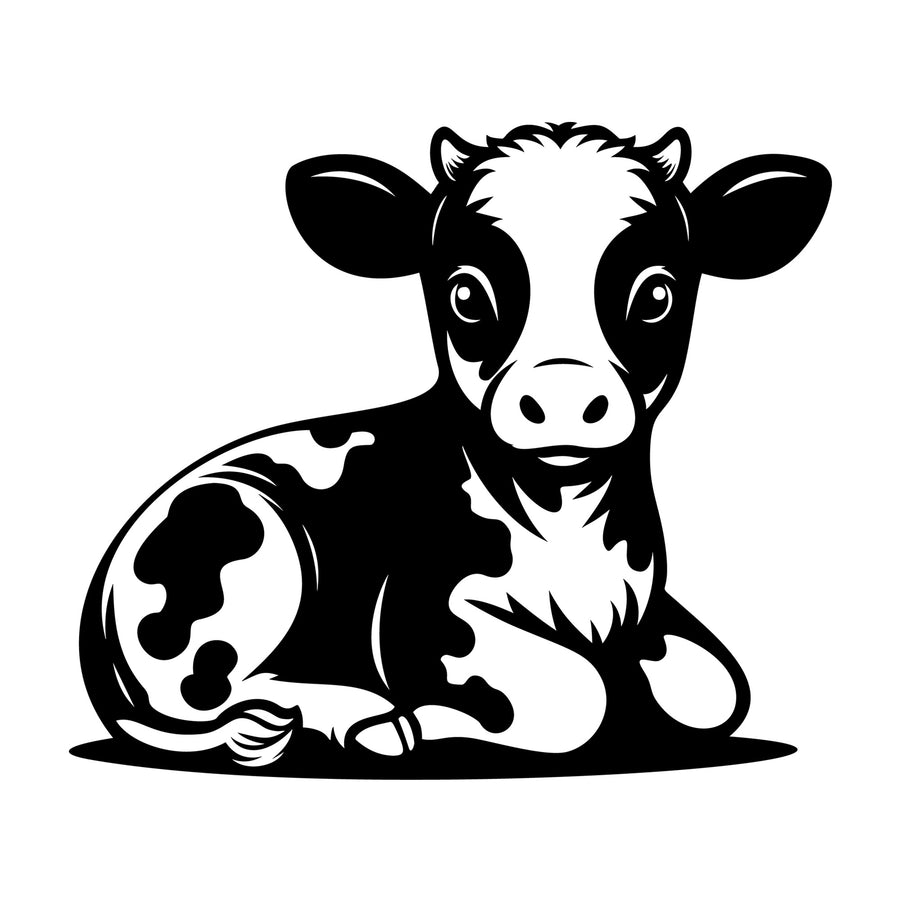 Cute Cow Silhouette SVG design for Cricut, Silhouette, laser cutting, vinyl, sublimation, and craft projects.