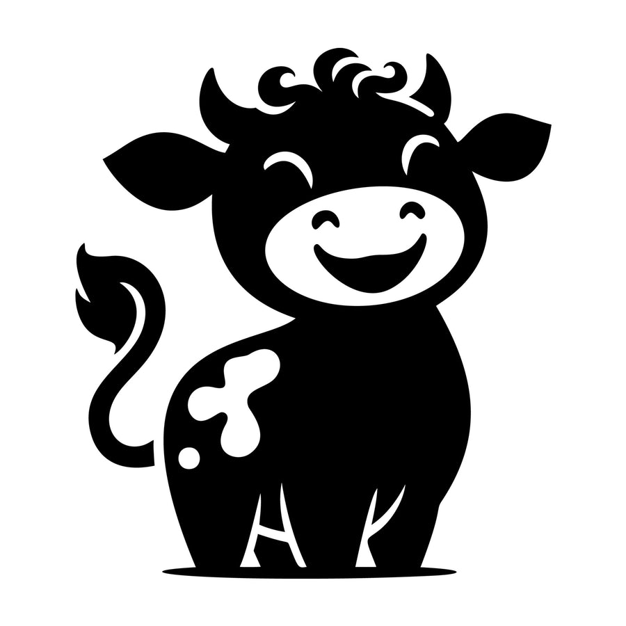 Cute Cow Silhouette SVG design for Cricut, Silhouette, laser cutting, vinyl, sublimation, and craft projects.