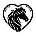 Cute Horse Heart Shape SVG design for Cricut, Silhouette, laser cutting, vinyl, sublimation, and craft projects.