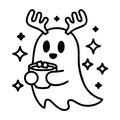 Cute Reindeer Ghost Hot Chocolate SVG design for Cricut, Silhouette, laser cutting, vinyl, sublimation, and craft projects.