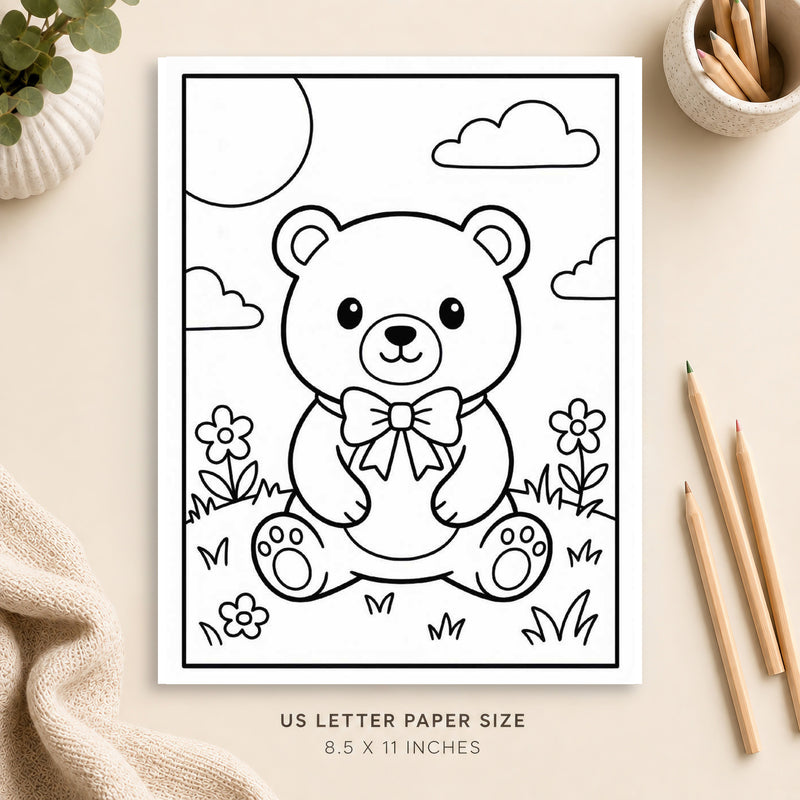 Cute Bear Coloring Page 5