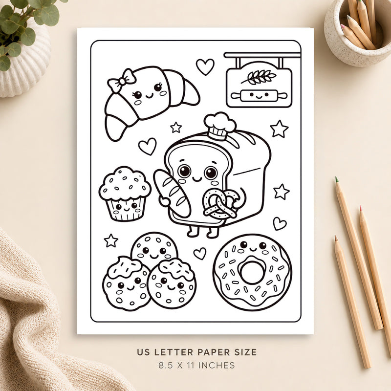 Cute Bread and Bakery Coloring Page 7