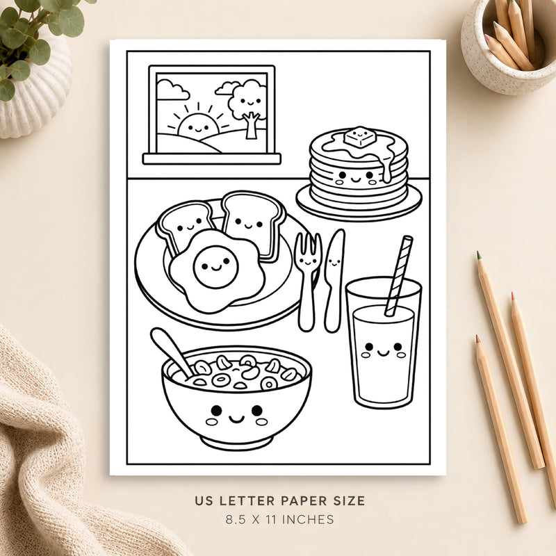 Cute Breakfast Coloring Page 5