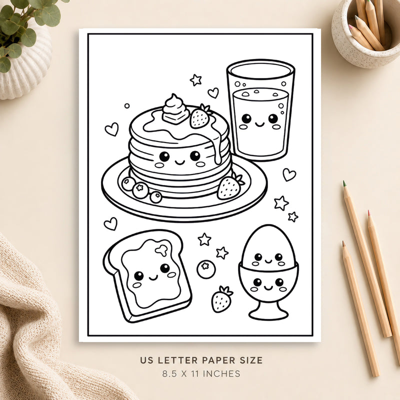 Cute Breakfast Coloring Page 6