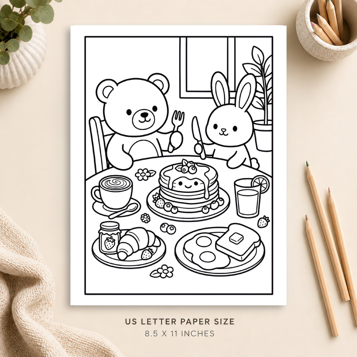 Cute Brunch Coloring Page 2