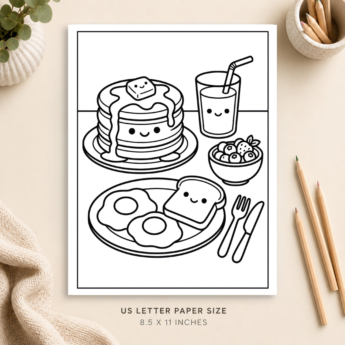 Cute Brunch Coloring Page 3