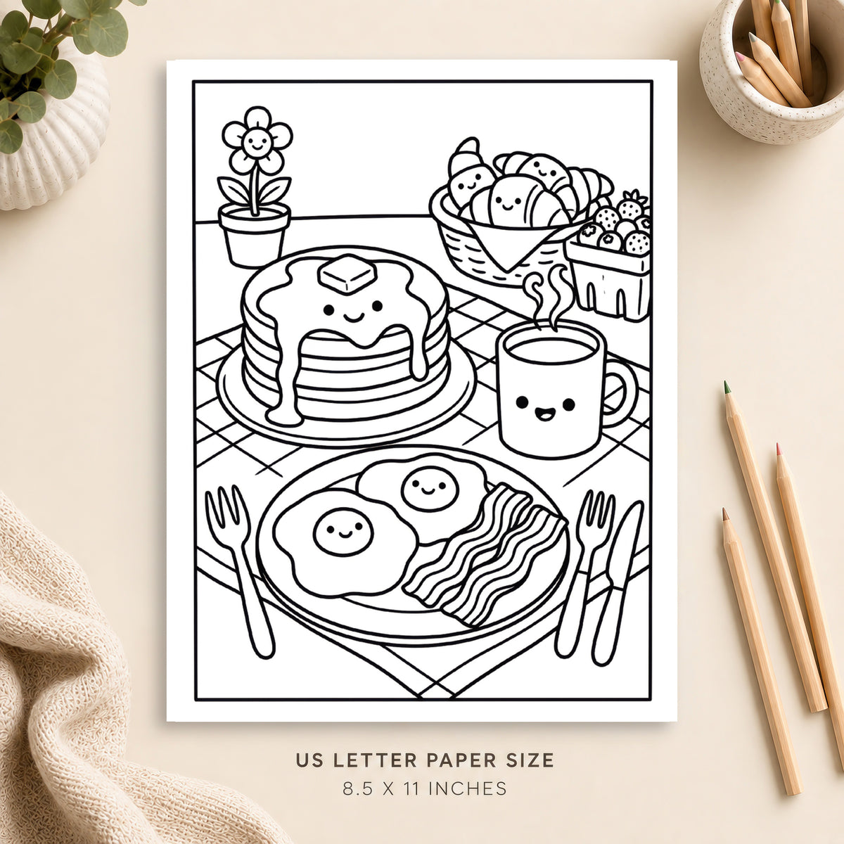 Cute Brunch Coloring Page 4