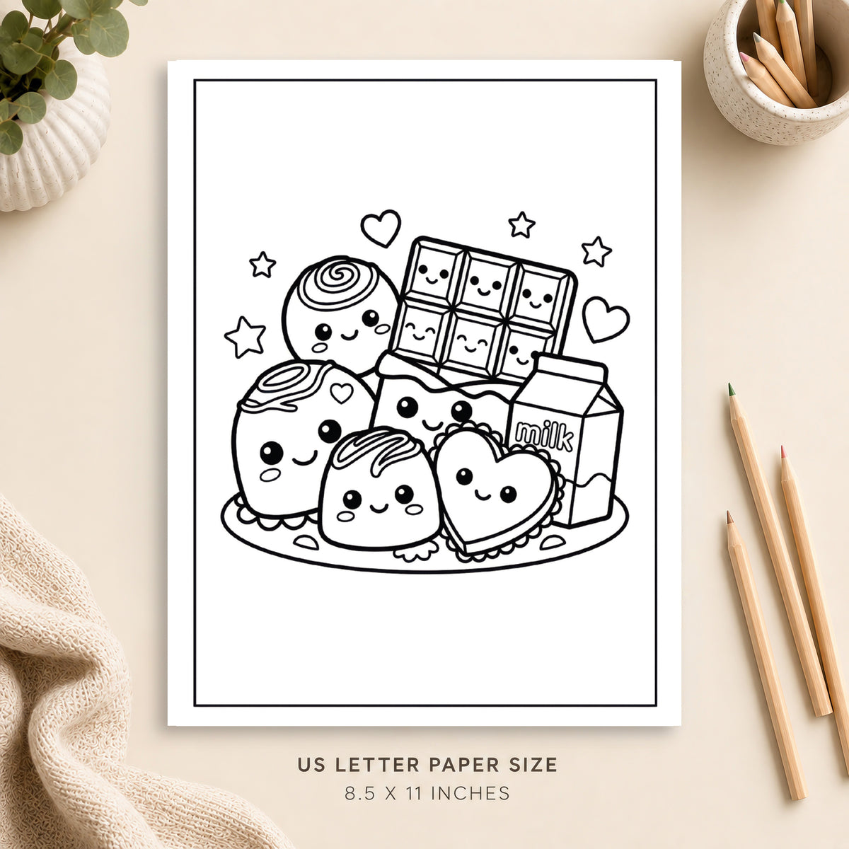 Cute Chocolate Coloring Page 2