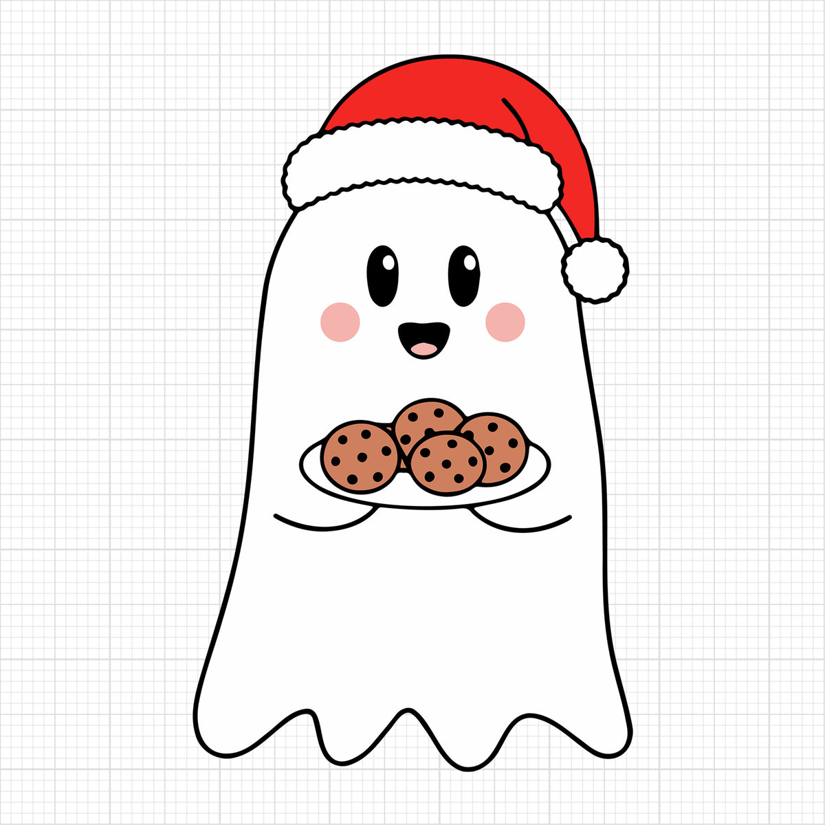 Cute Christmas Ghost Cookies