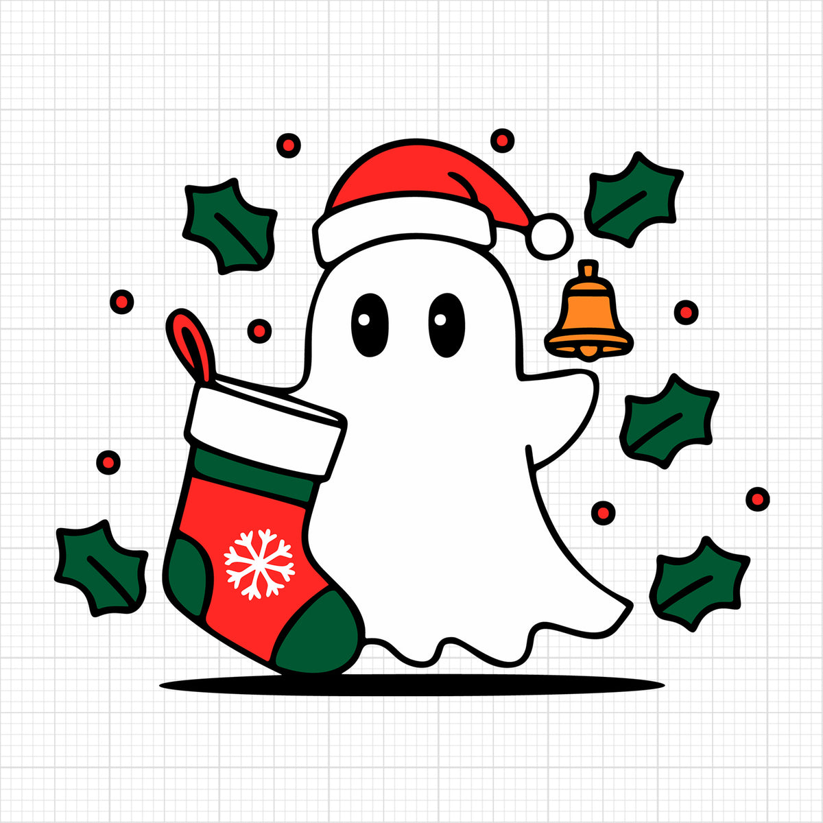 Cute Christmas Ghost Stocking