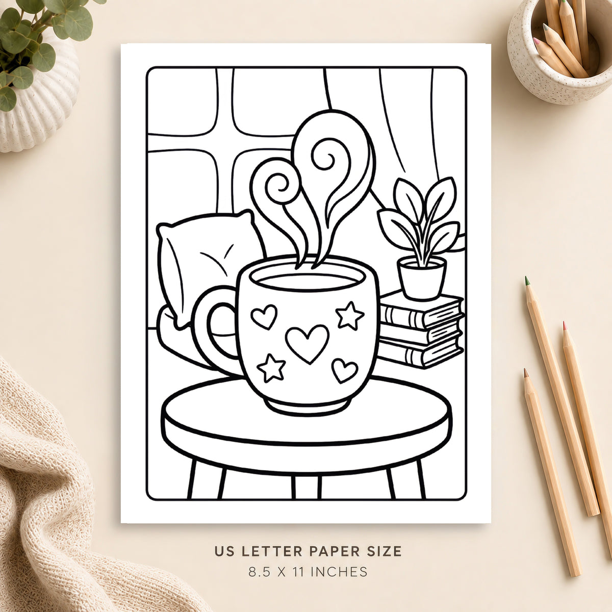 Cute Coffee Coloring Page 4