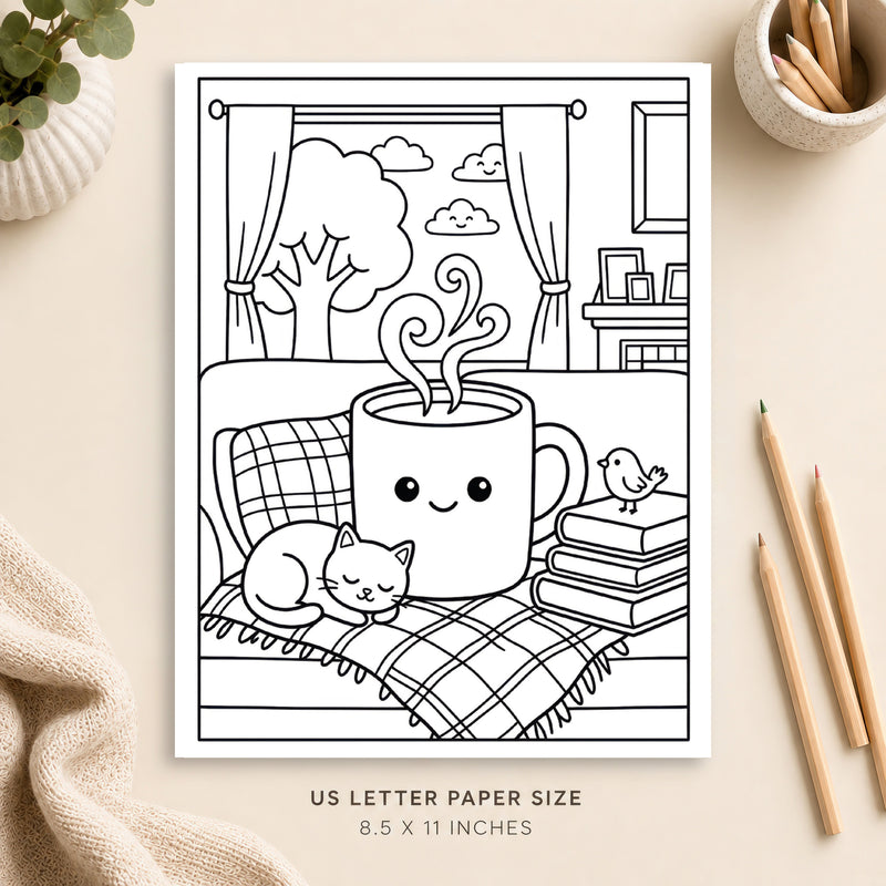 Cute Coffee Coloring Page 5