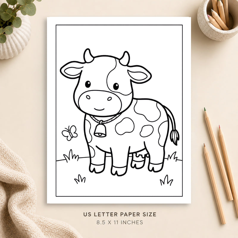 Cute Cow Coloring Page 5