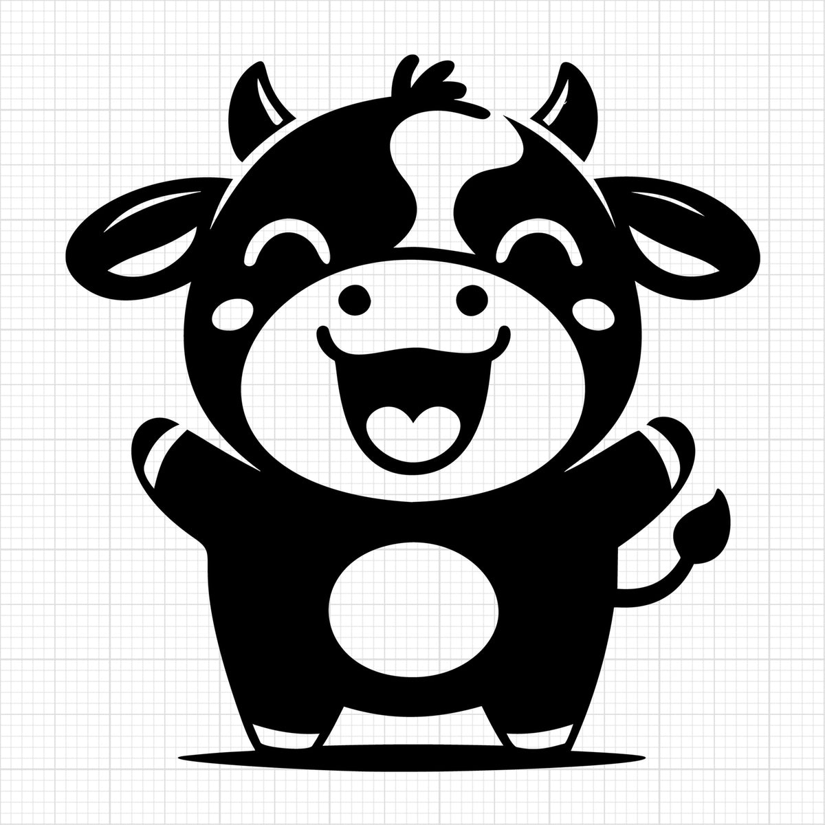 Cute Cow Silhouette 100