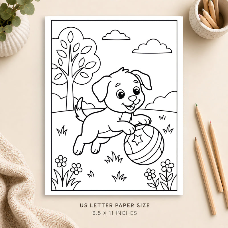 Cute Dog Coloring Page 1