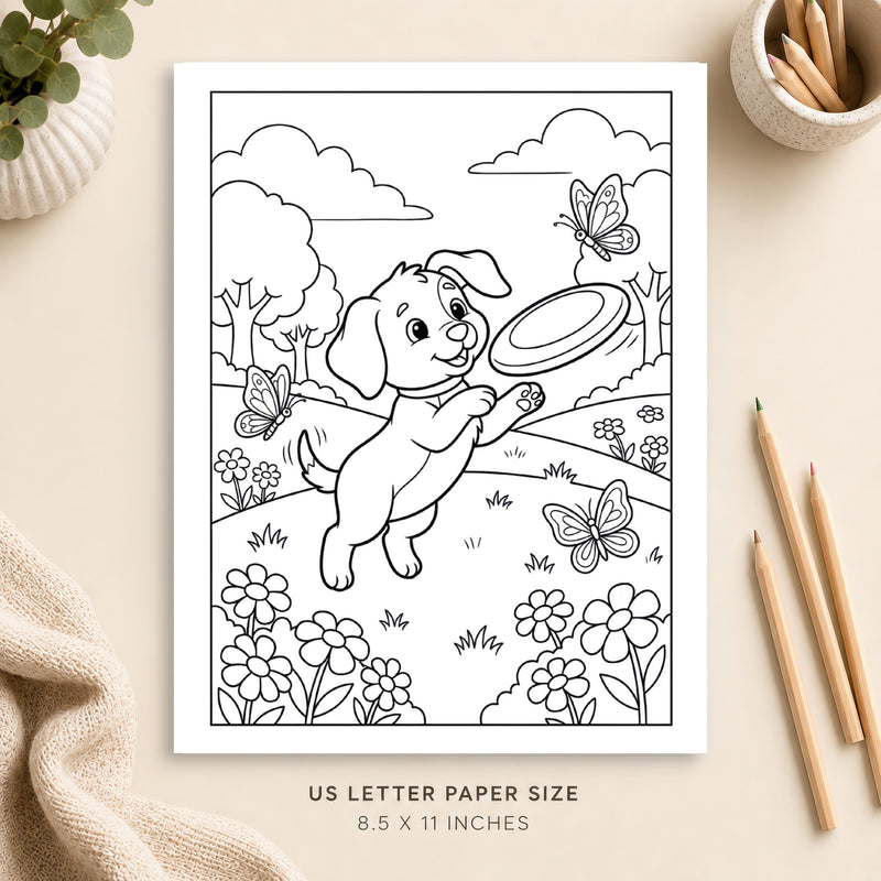Cute Dog Coloring Page 4