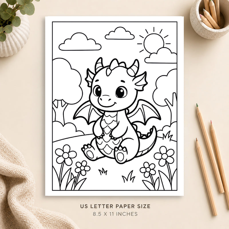 Cute Dragon Coloring Page 5