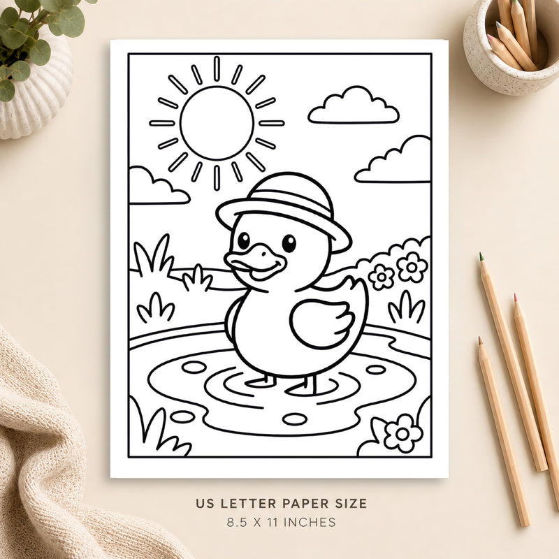 Cute Duck Coloring Page 5