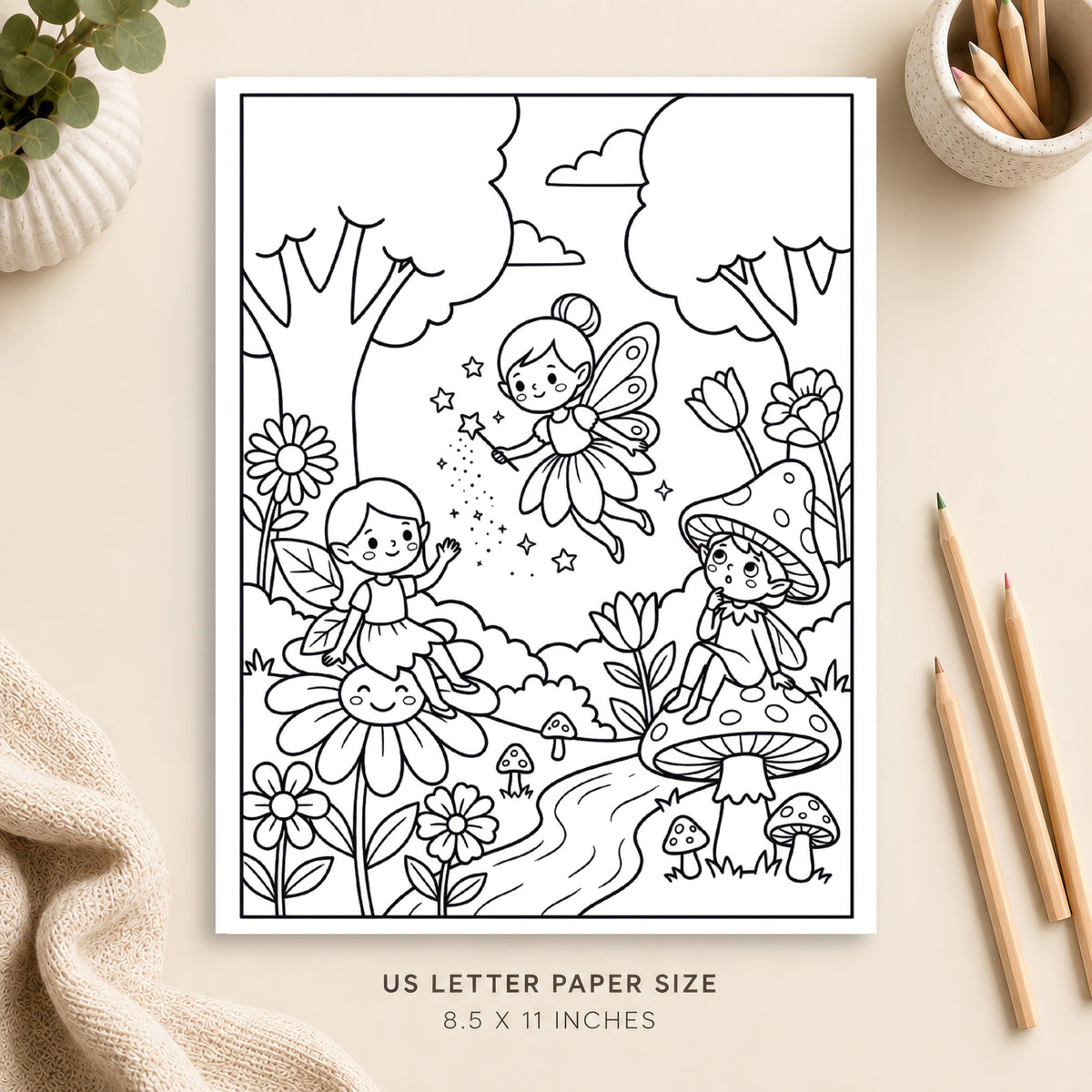 Cute Fairy Coloring Page 10