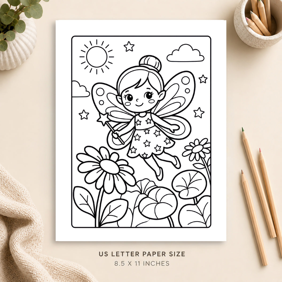 Cute Fairy Coloring Page 11