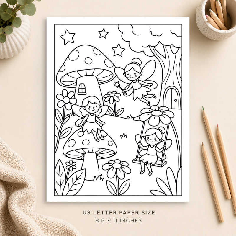 Cute Fairy Coloring Page 6