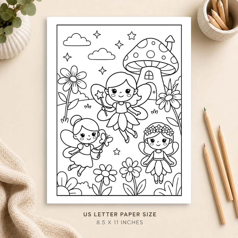 Cute Fairy Coloring Page 7