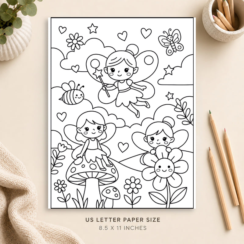 Cute Fairy Coloring Page 8
