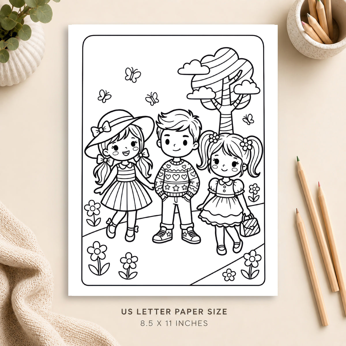 Cute Fashion Coloring Page 1