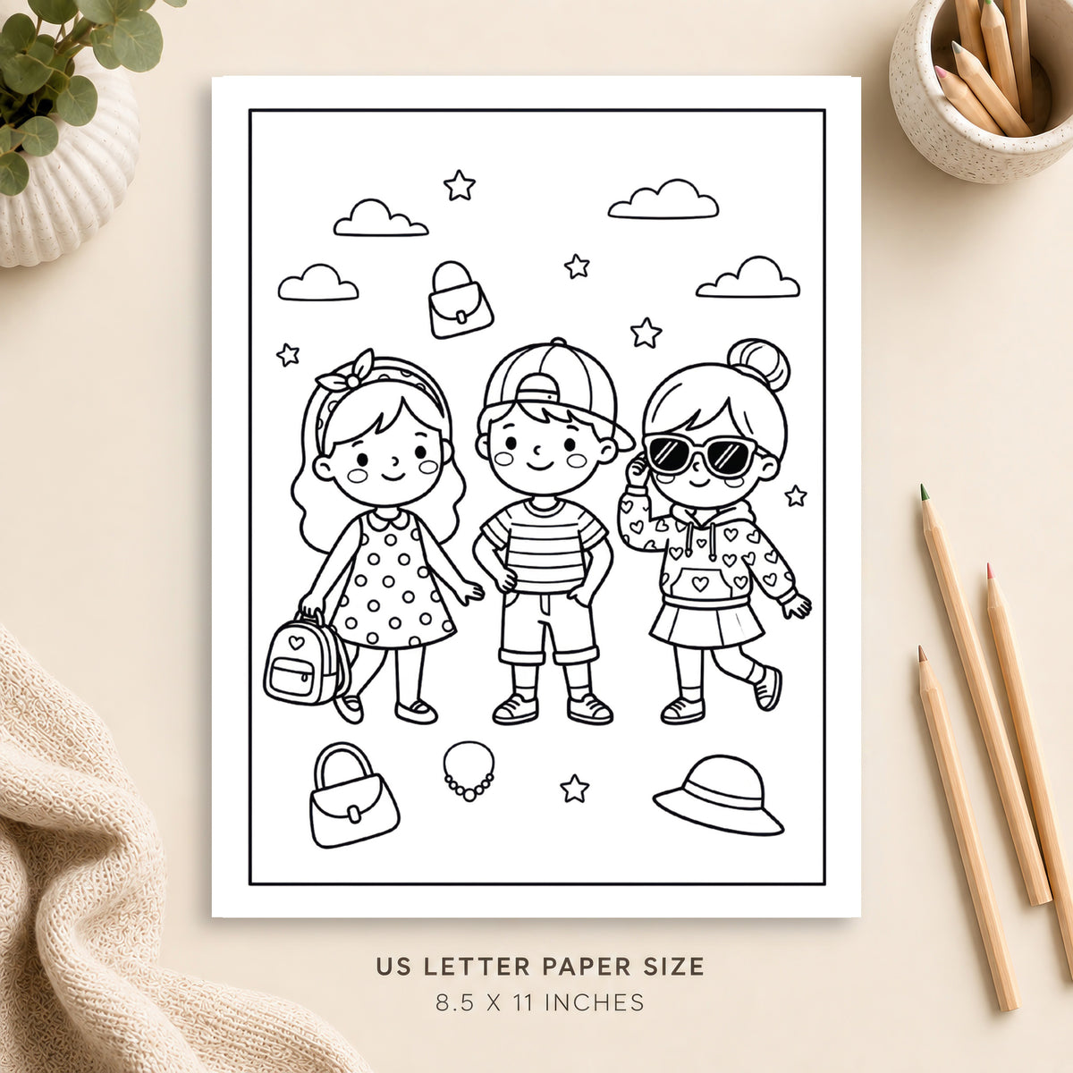 Cute Fashion Coloring Page 4