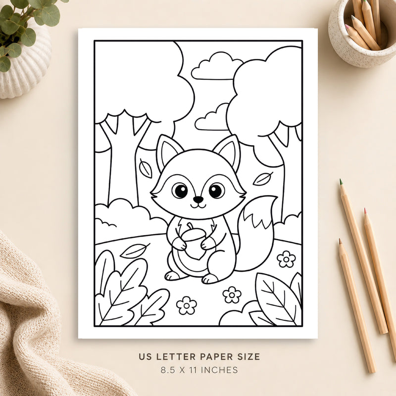 Cute Fox Coloring Page 5