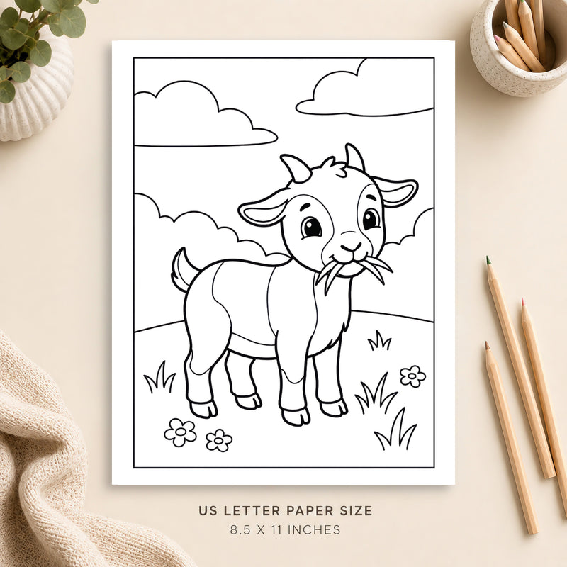 Cute Goat Coloring Page 5