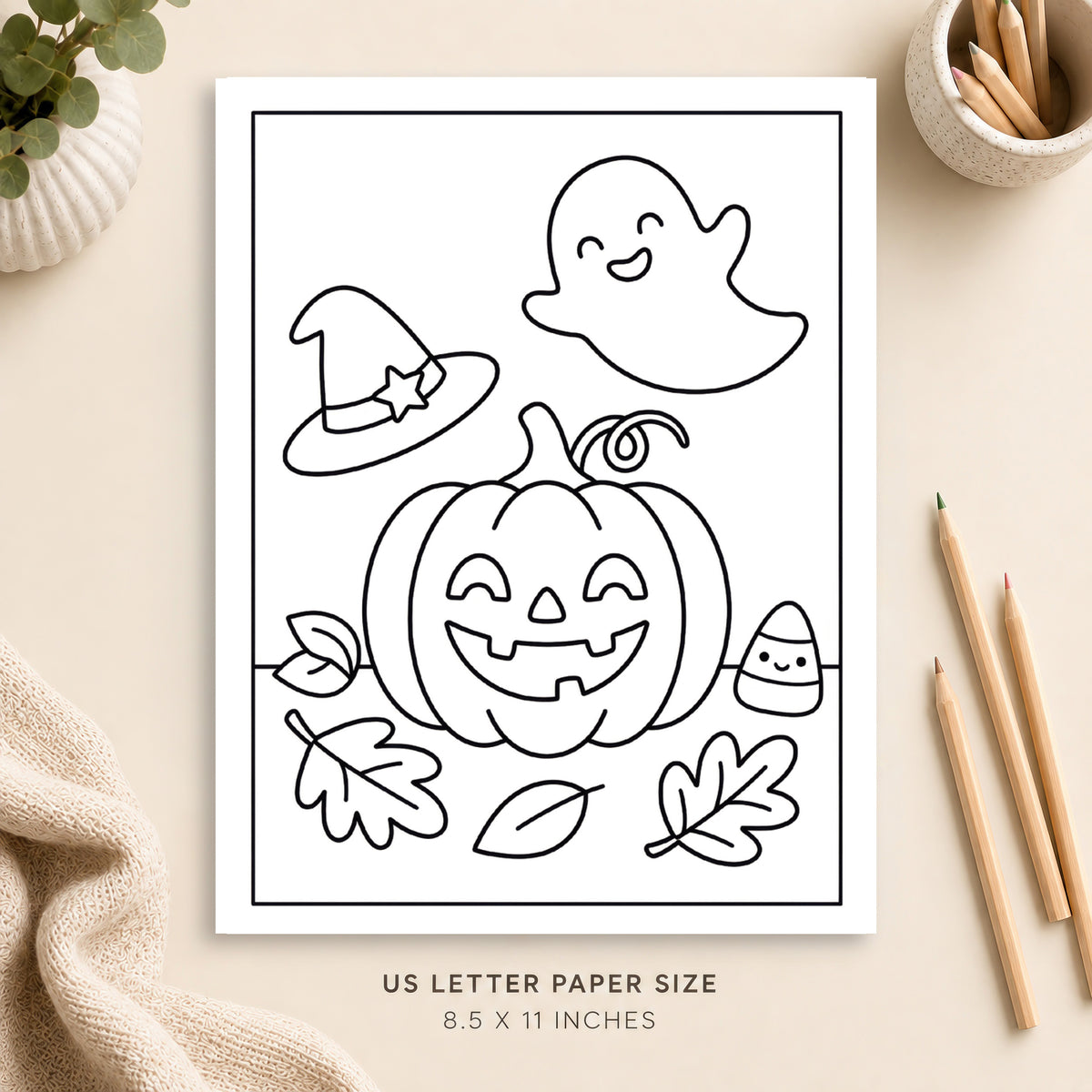 Cute Halloween Coloring Page 6