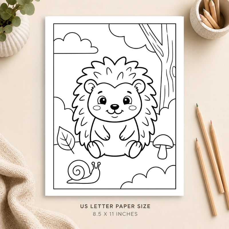 Cute Hedgehog Coloring Page 3